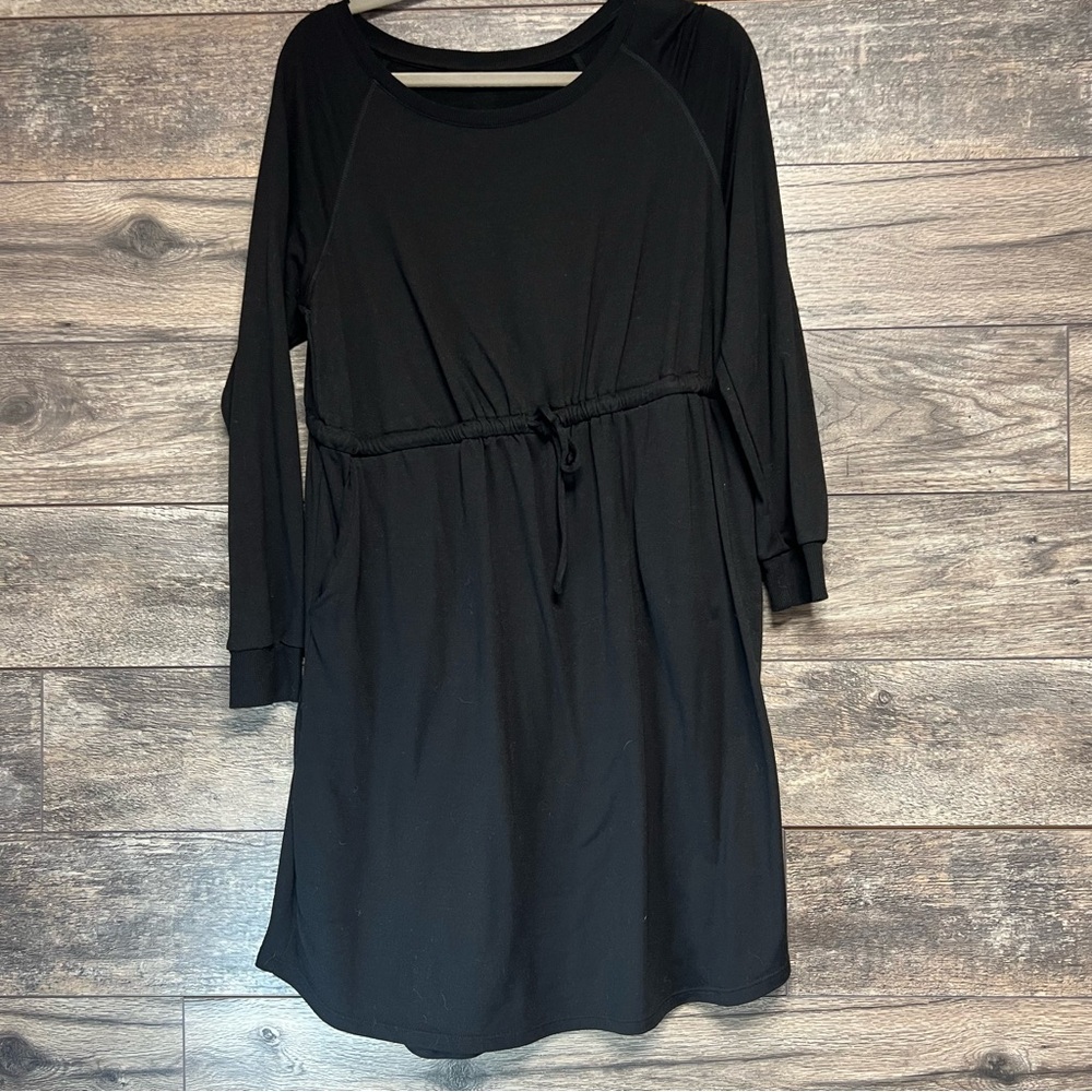 Torrid Drawstring Waist Knit Dress — Black, Size 0 (Large)